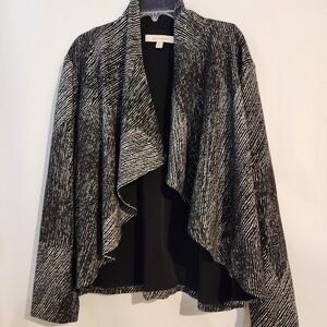 Ellen Tracy Black and White Marled Poncho Jacket Bolero Shrug